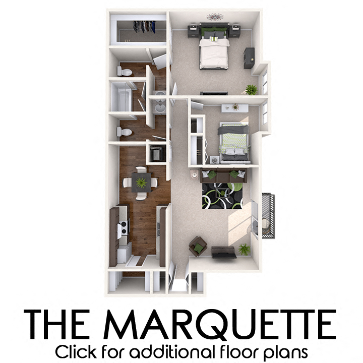 Floor plan for 2 beds, 1.5 baths, 1000 sqft